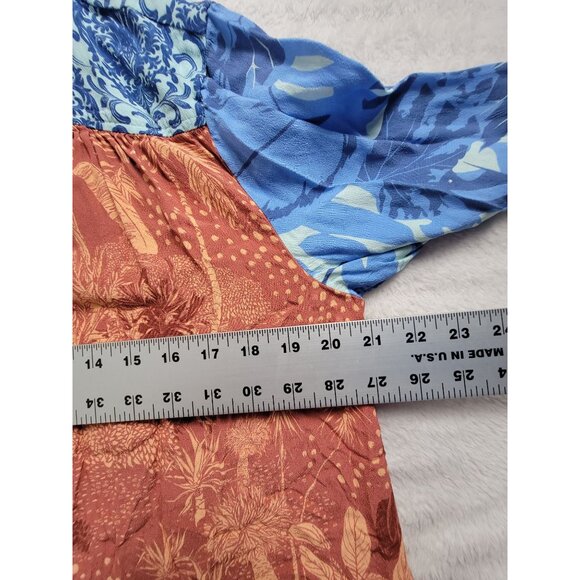 Soft Surroundings Hermosa Art to Wear Mixed Print Tunic Blouse Womens Large Boho - Picture 6 of 7